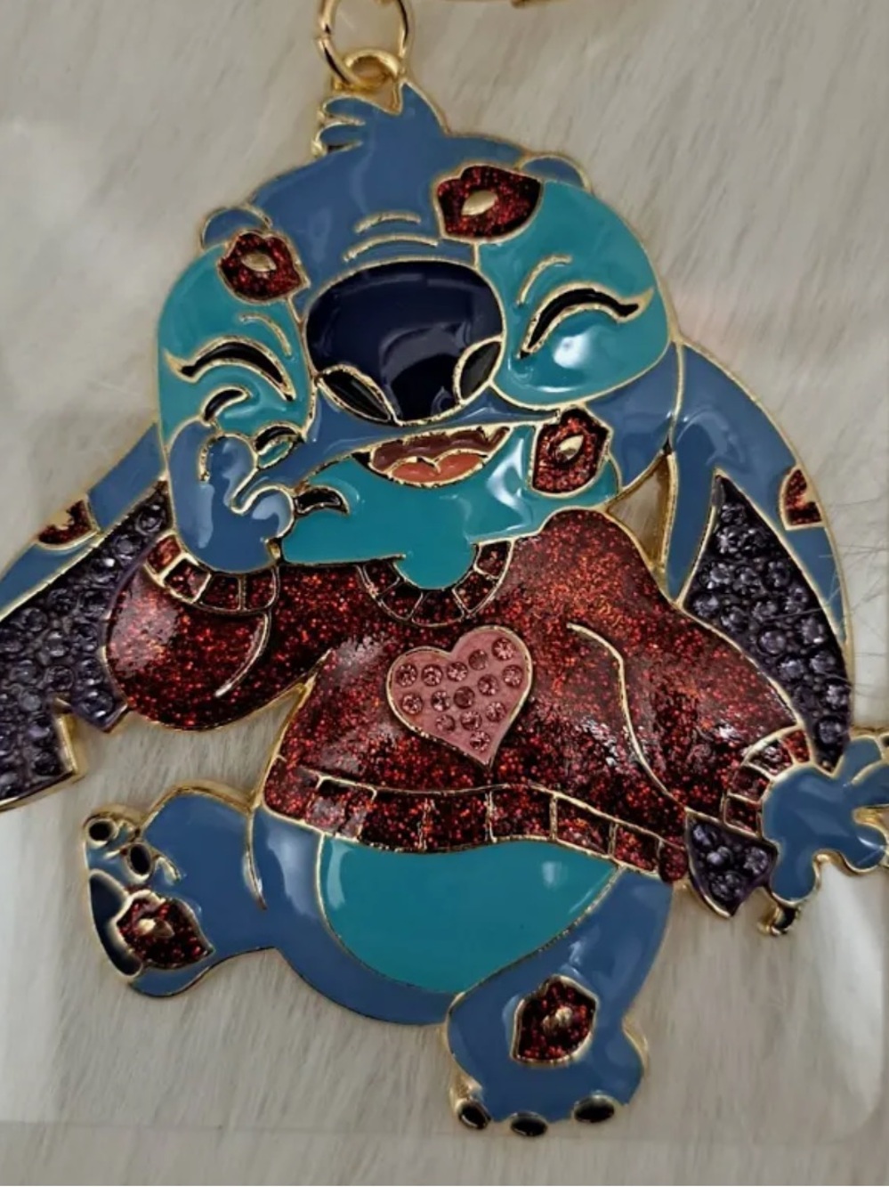 BaubleBar x Disney - Valentine’s Day Stitch Enamel Bag Charm